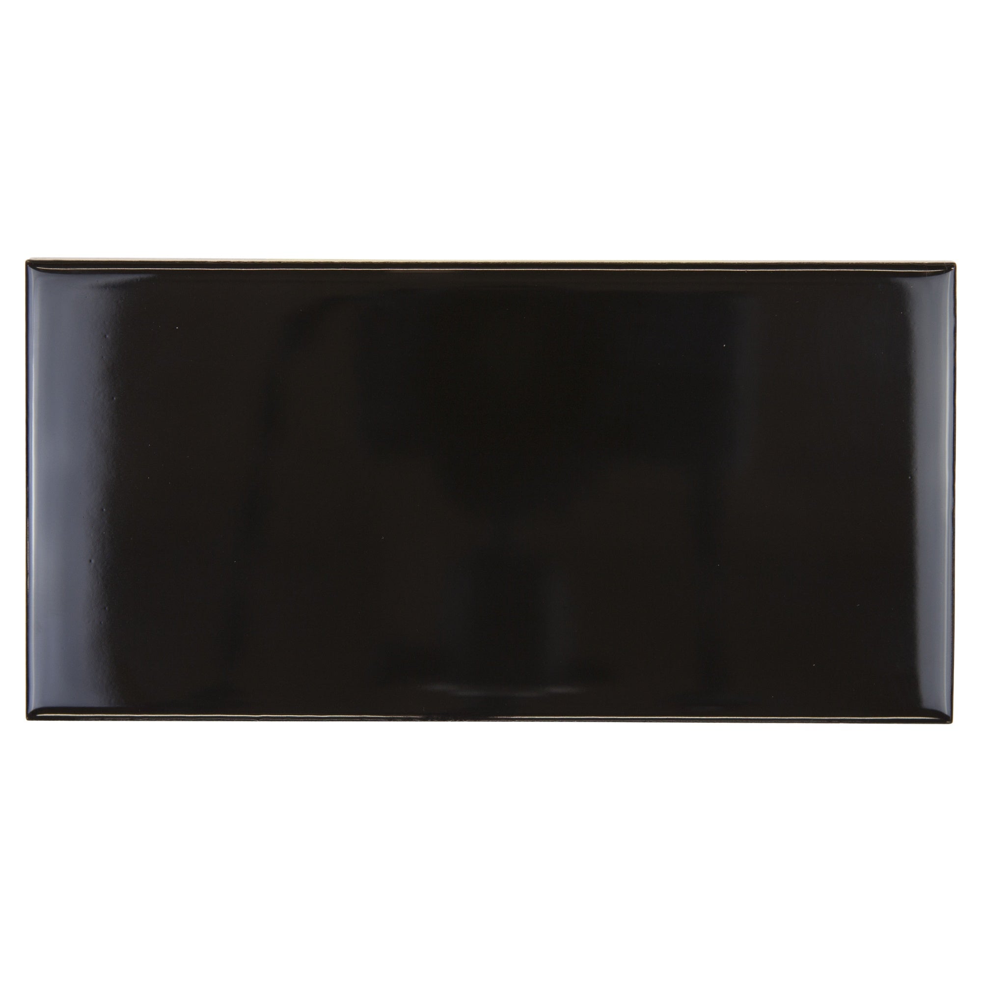 Glazed 15.2x7.8cm Wall Tile, Gloss Black