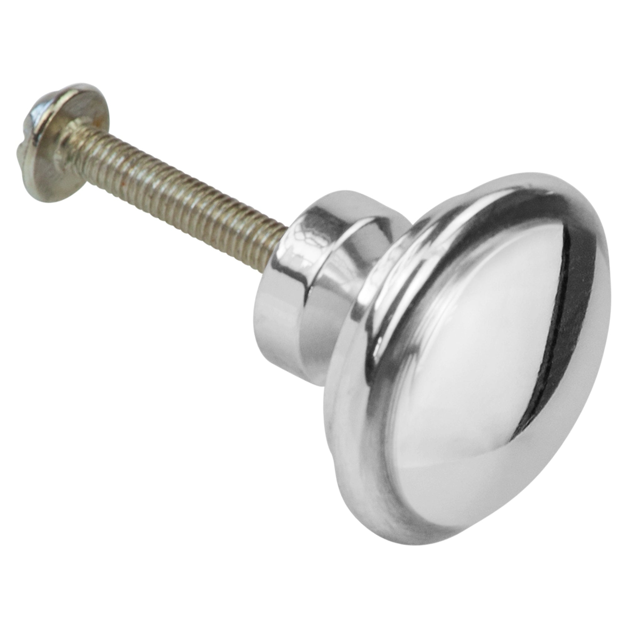 Large Cupboard Knob with Bevelled Edge, Chrome