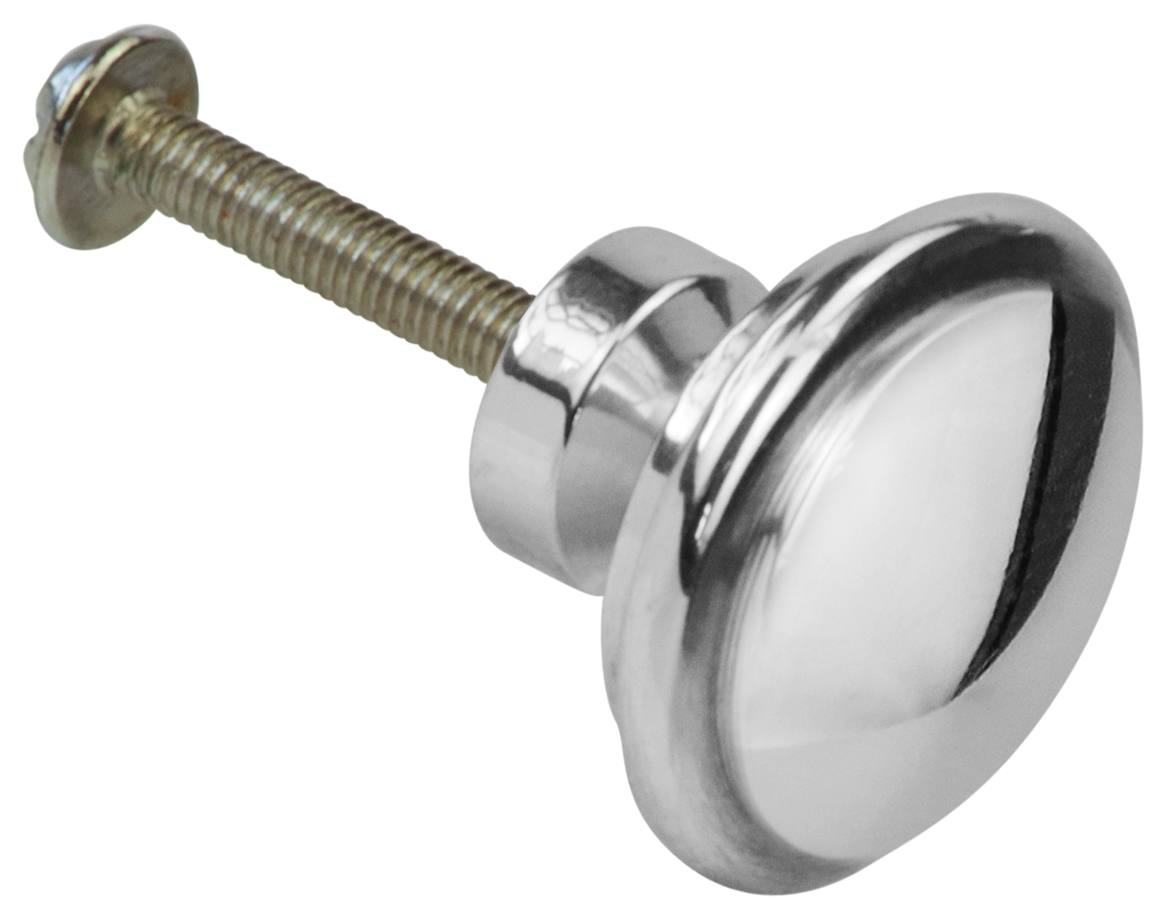 Large Cupboard Knob with Bevelled Edge, Chrome