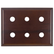 6 Gang Square Switch Block, Polished Birch