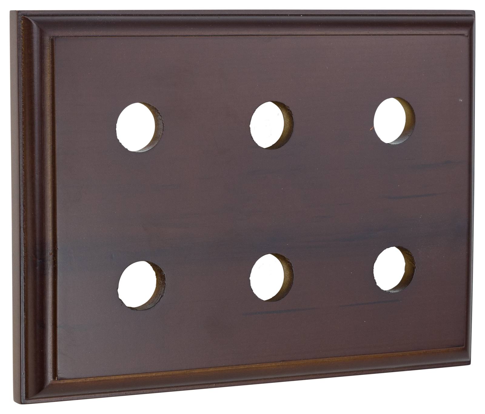 6 Gang Square Switch Block, Polished Birch