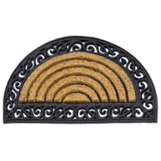 Coir Rubber Scroll Half Round Door Mat