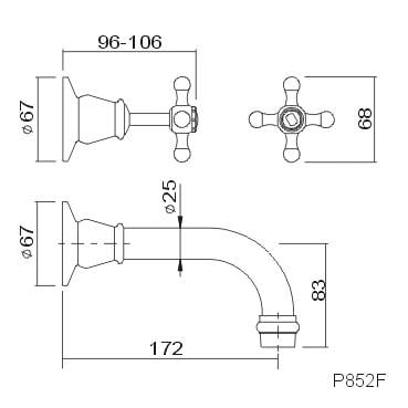 Noosa  Bath Set 170mm Spout Chrome