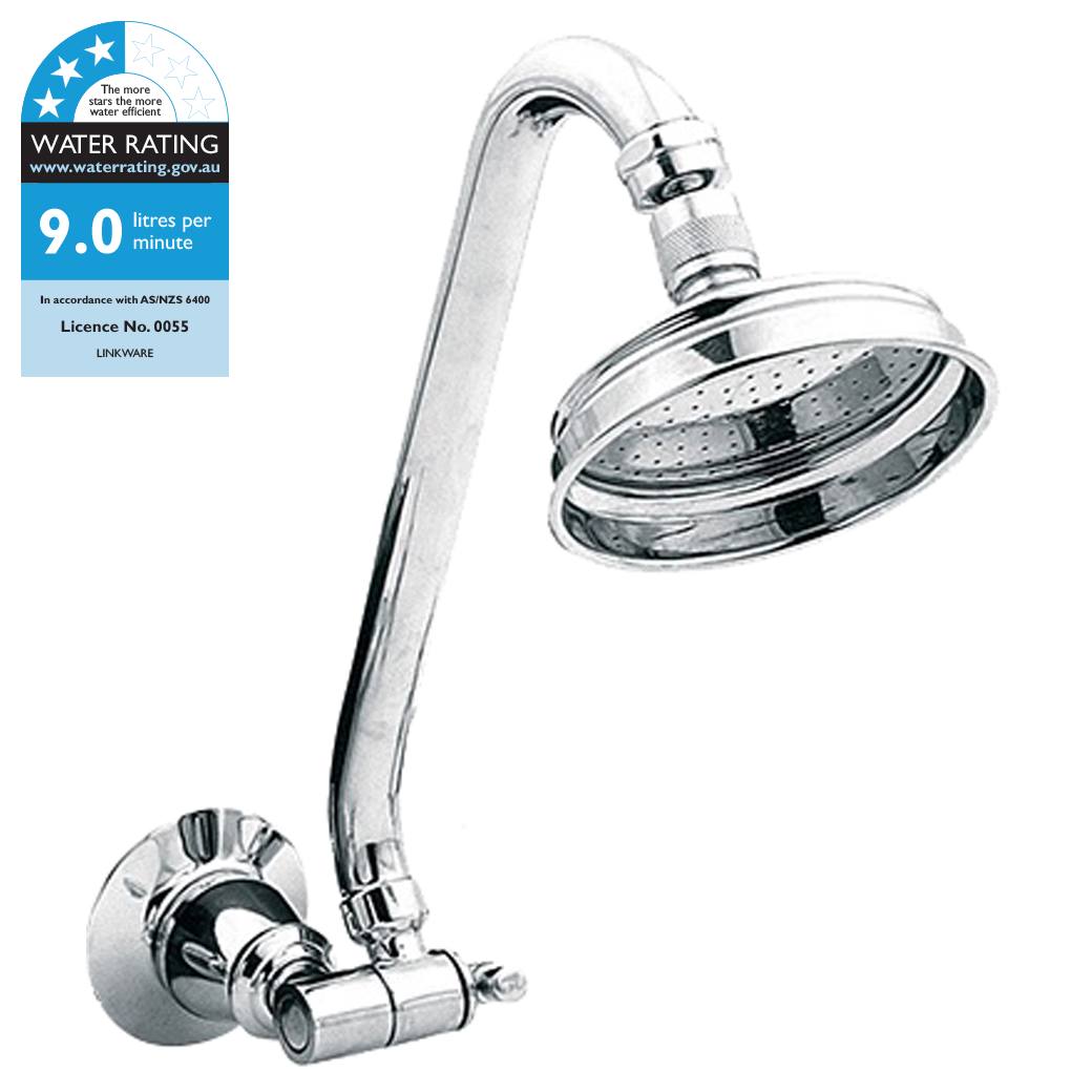 Noosa Shower Rose & Arm, Chrome