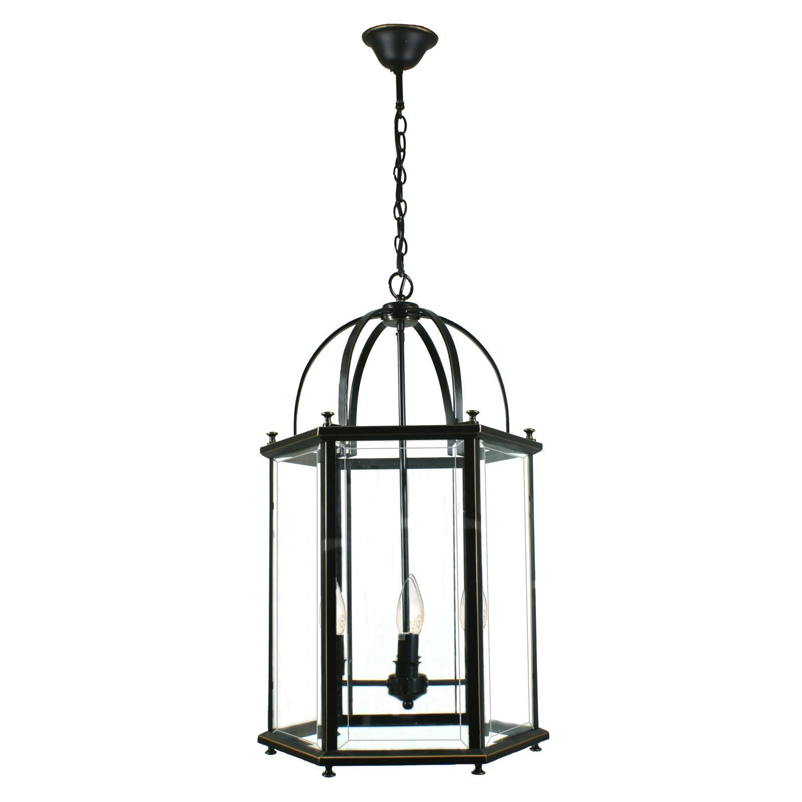 Country Large 4 Light Lantern, Bronze