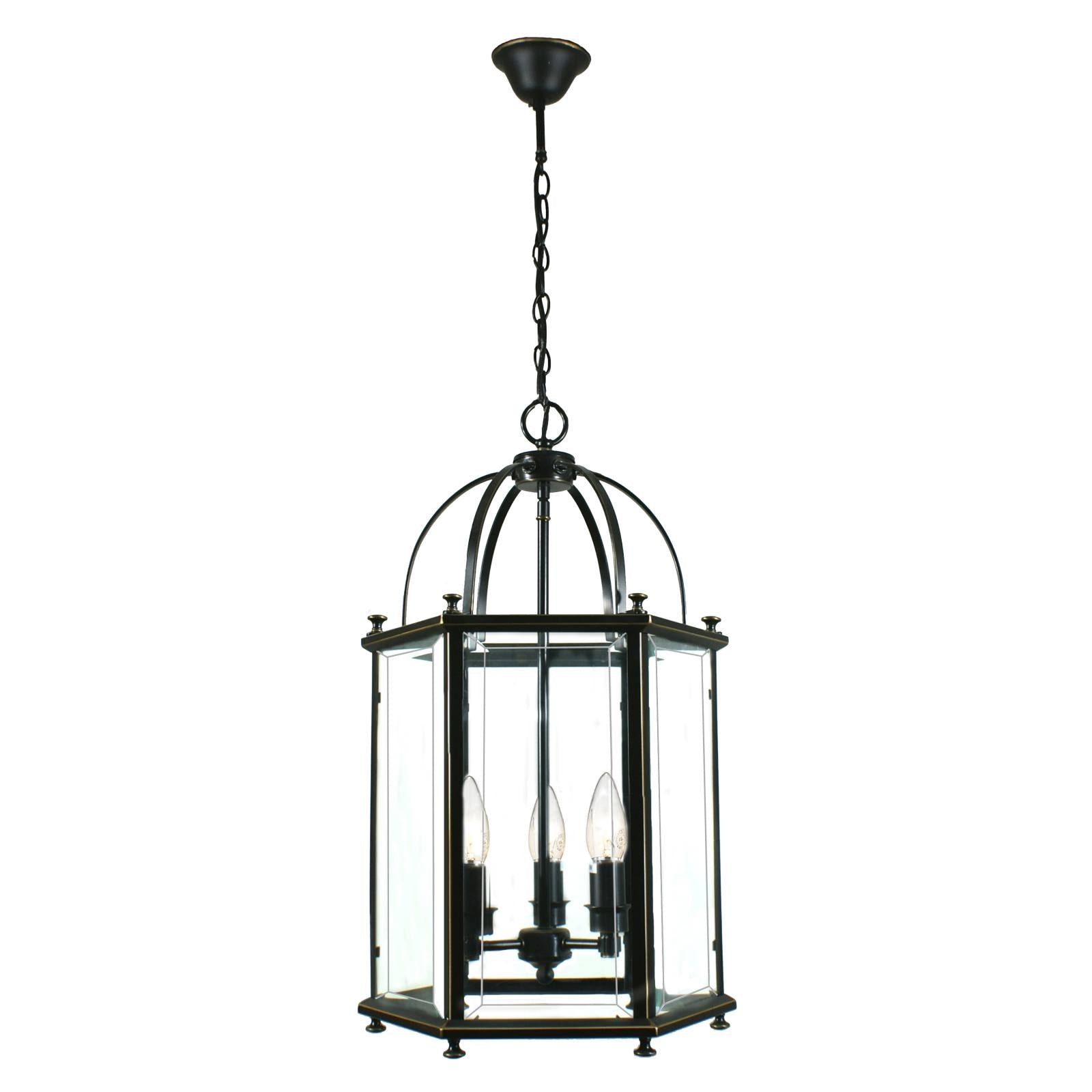 Country Medium 3 Light Lantern, Bronze