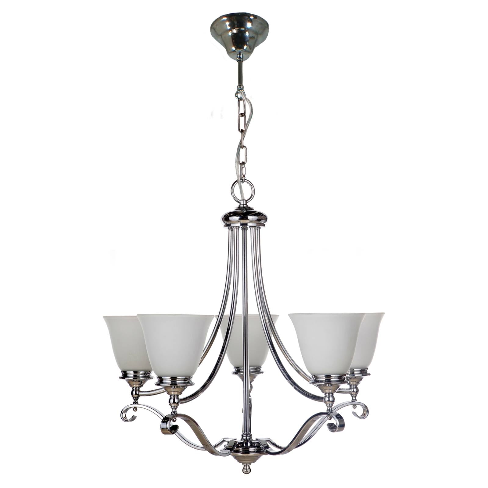Dallas 5 Light 5 Arm Pendant, Chrome