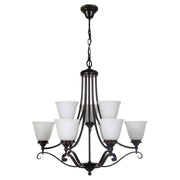 Dallas 9 Light Pendant, Bronze