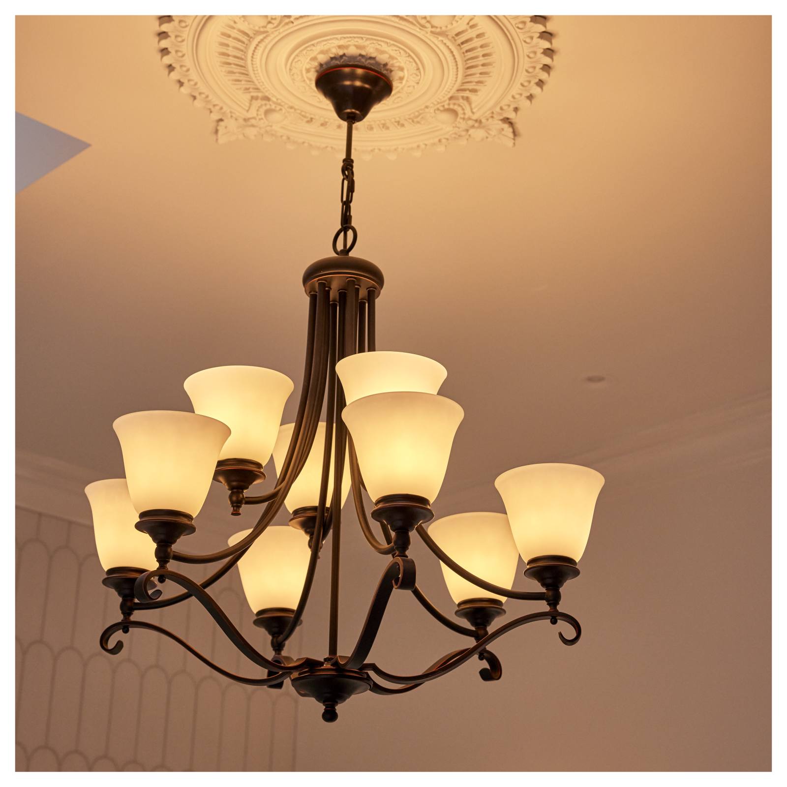 Dallas 9 Light Pendant, Bronze