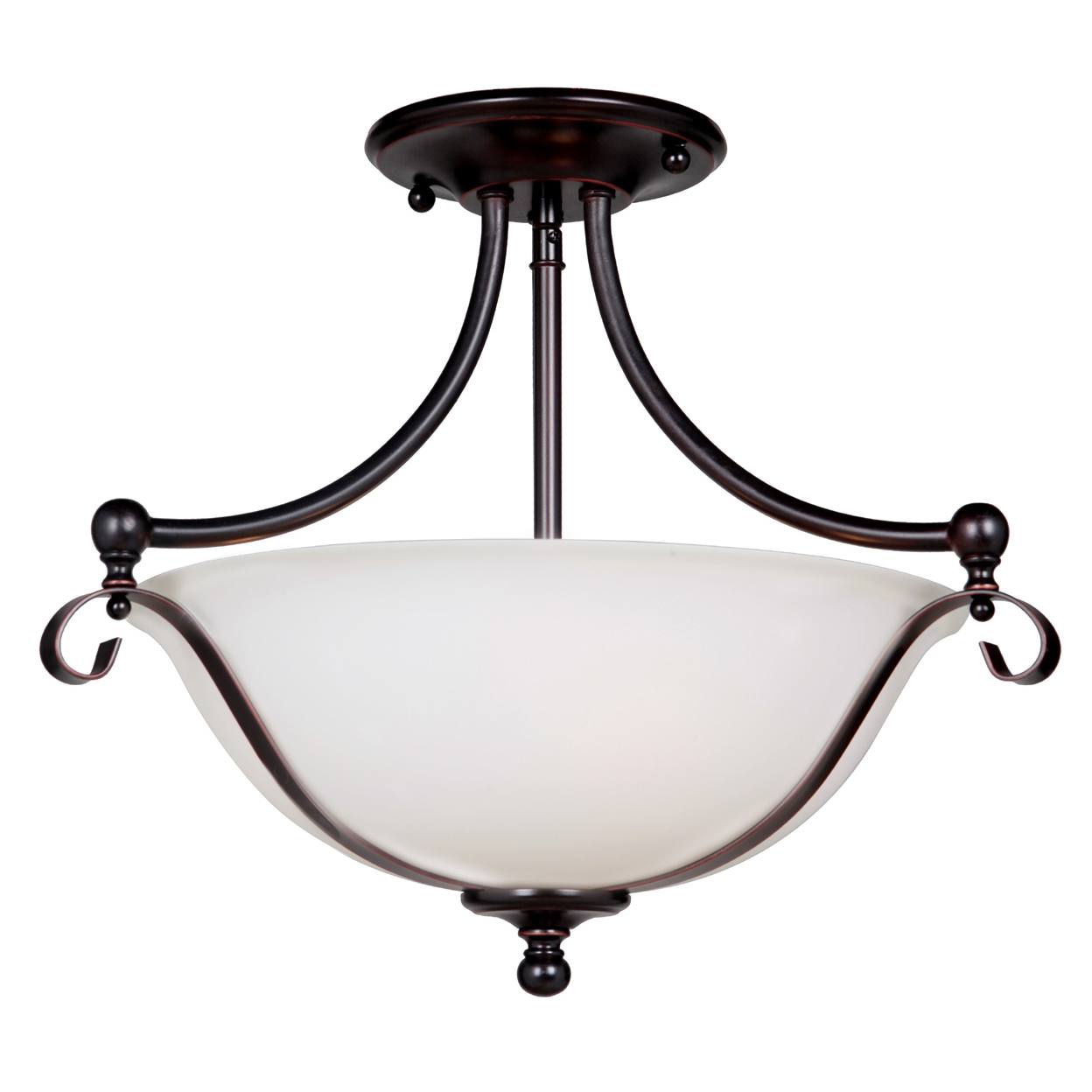 Dallas 2 Light Semi Flush, Bronze