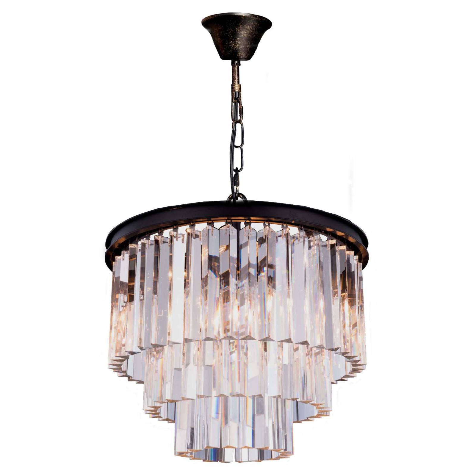 Odeon Medium 40cm 3 Light Crystal Glass Chandelier, Bronze
