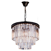 Odeon Medium 40cm 3 Light Crystal Glass Chandelier, Bronze