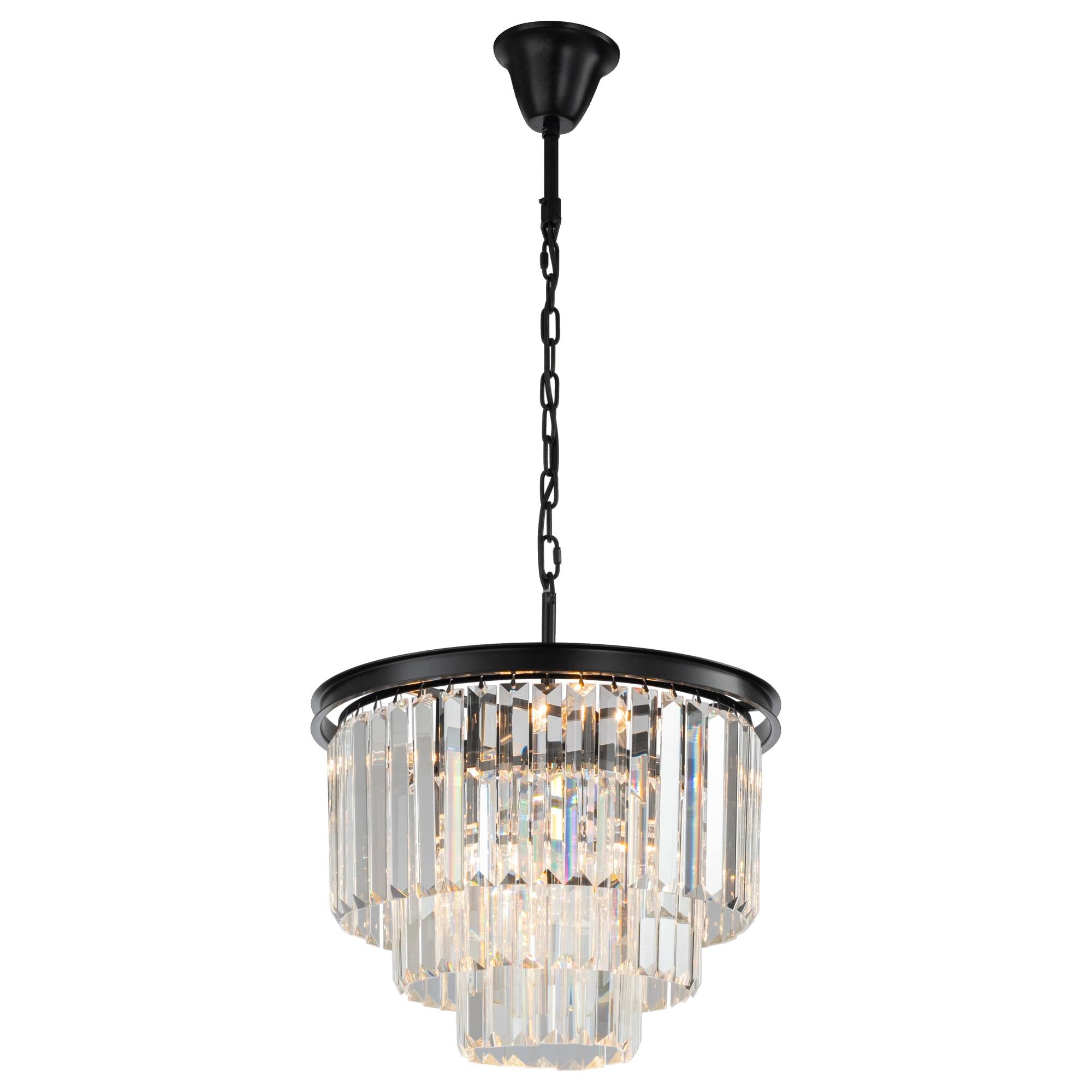 Odeon Large 51cm 6 Light Crystal Glass Chandelier, Bronze