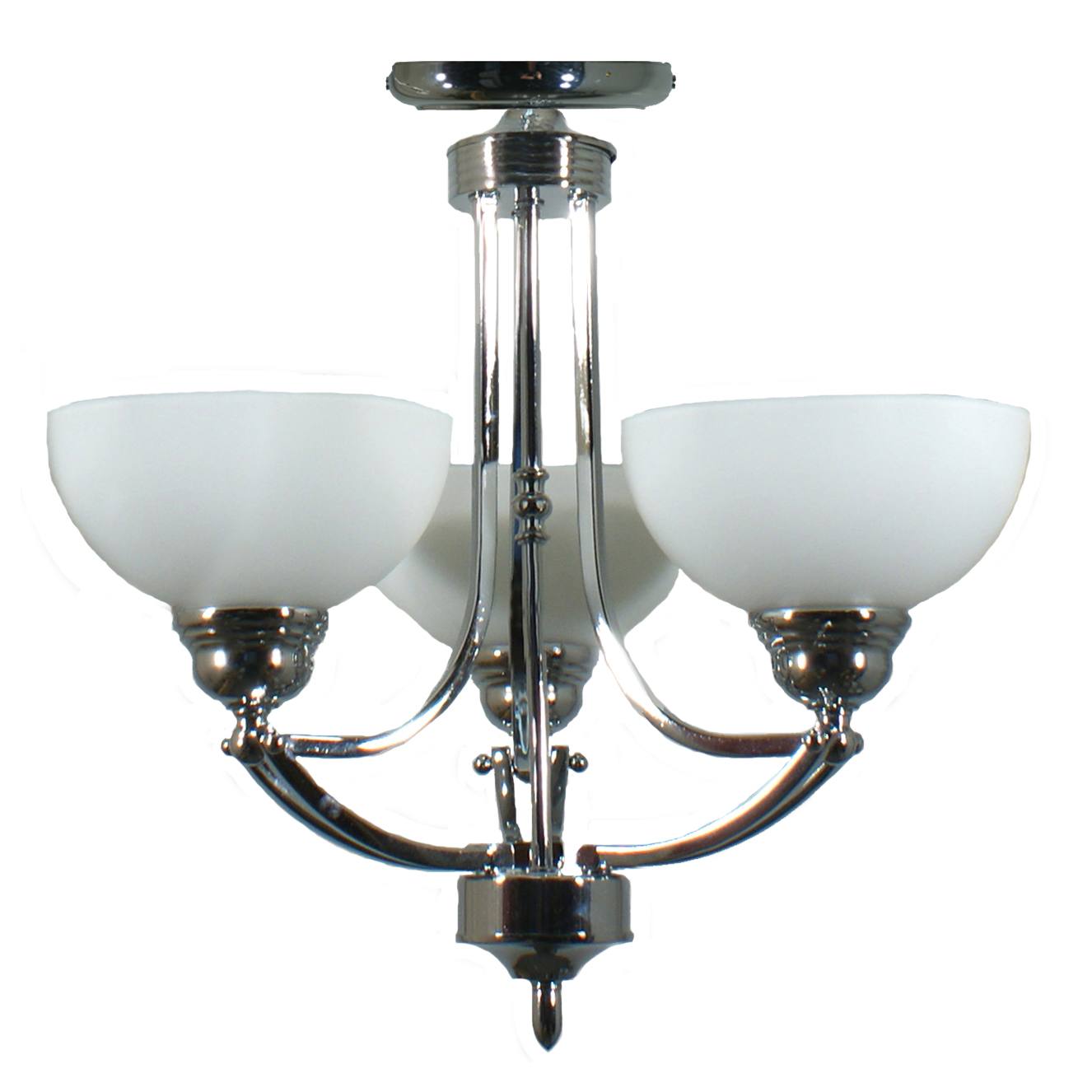 Houston 3 Light Flush Pendant, Chrome