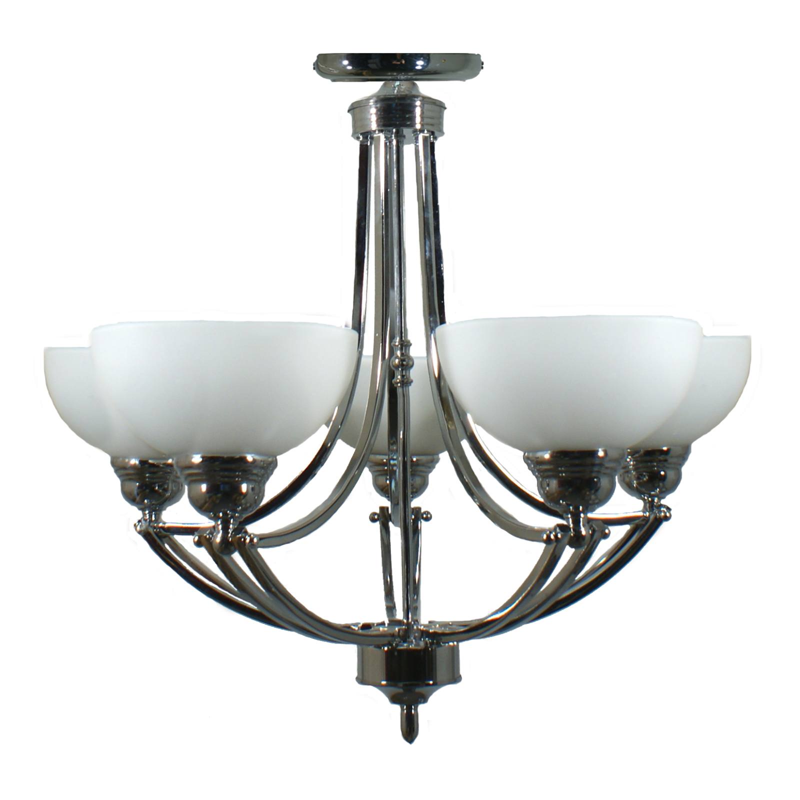 Houston 5 Light Flush Pendant, Chrome