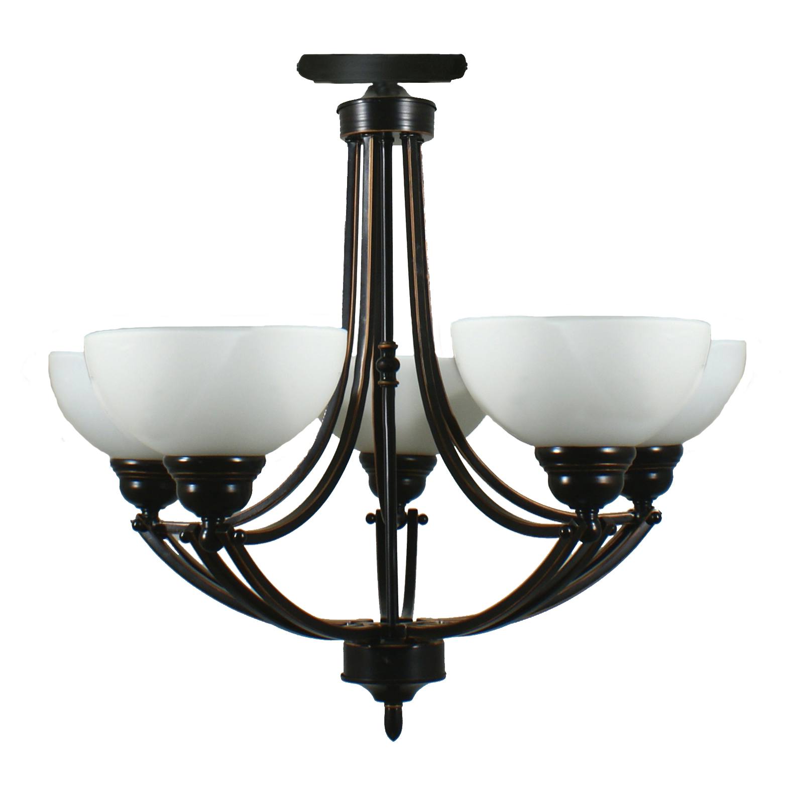 Houston 5 Light Flush Pendant, Bronze