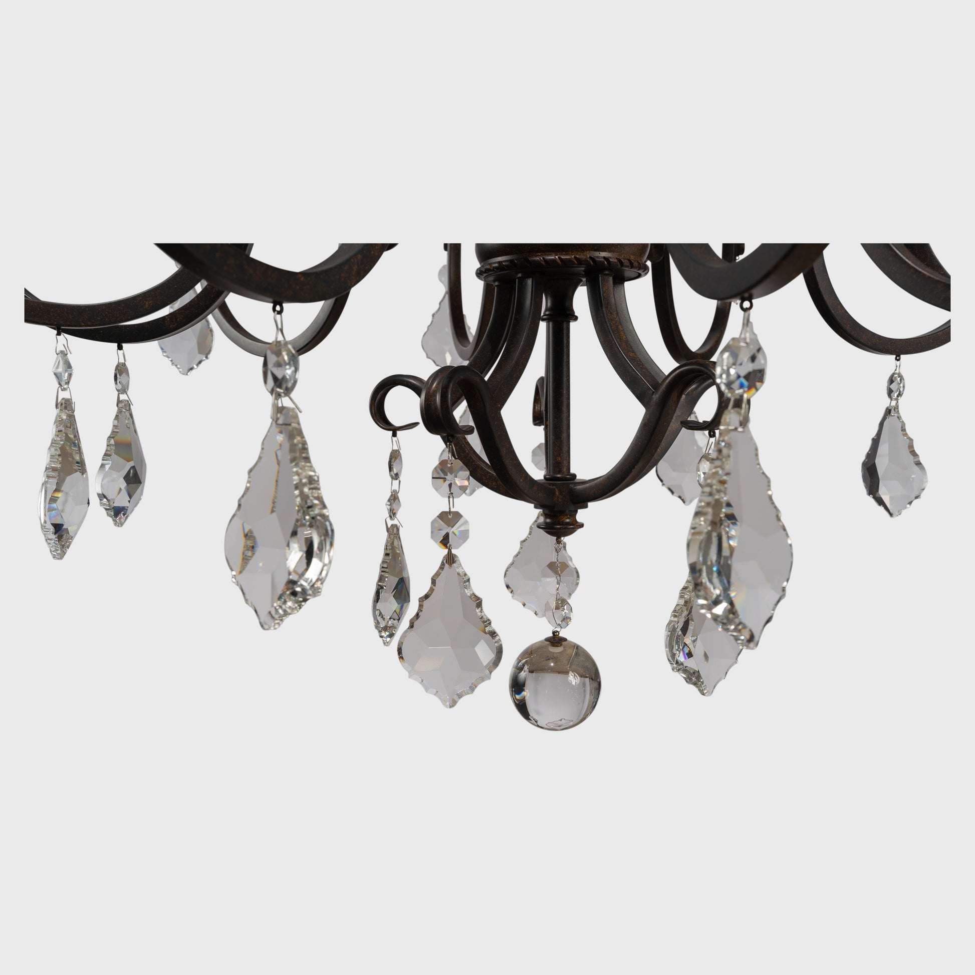 Louis 15th 15 Light Crystal Glass Chandelier, Bronze