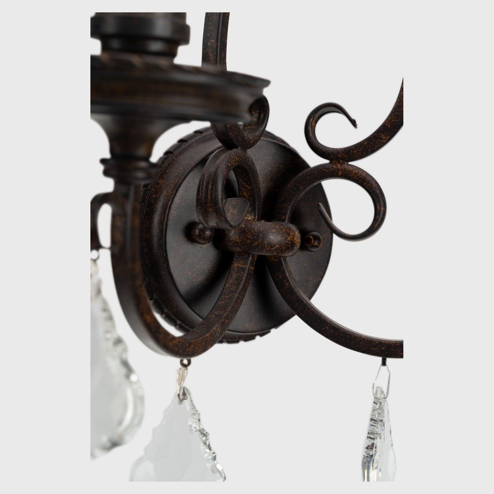 Louis 15th 2 Light Crystal Glass Wall Bracket, Bronze