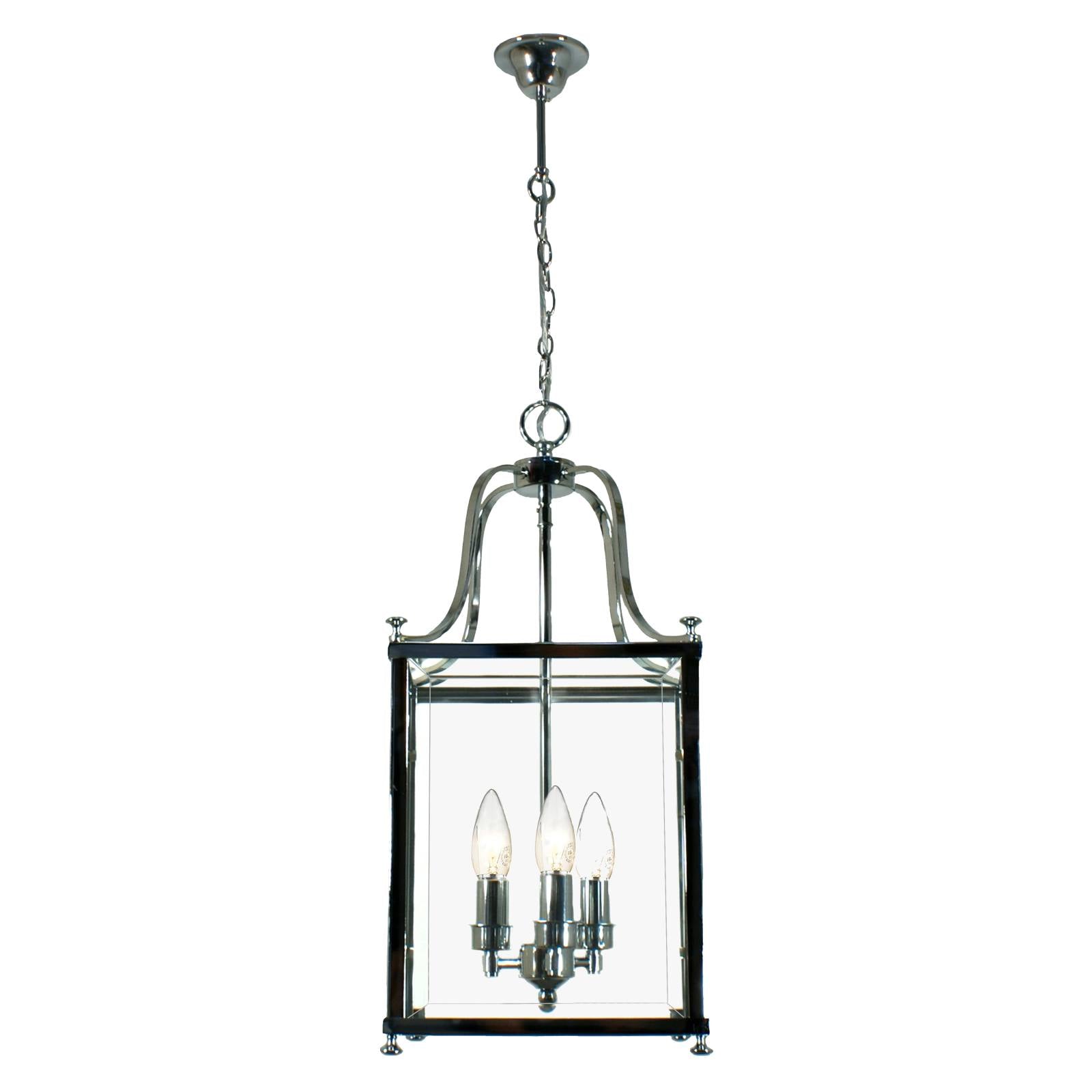 Michigan Medium 3 Light Lantern, Chrome