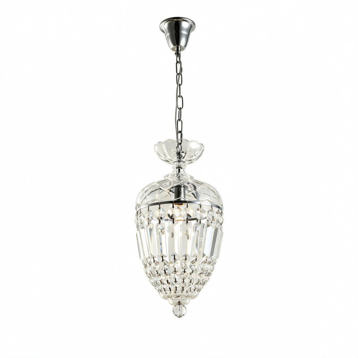 Mozart Crystal Glass Crystal Glass Chandelier, Clear Chrome