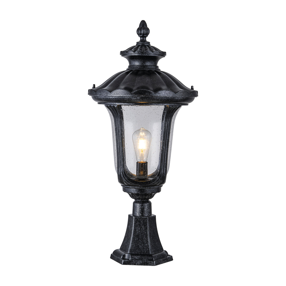 Waterford Medium Outdoor Pillar Mount, Antique Black