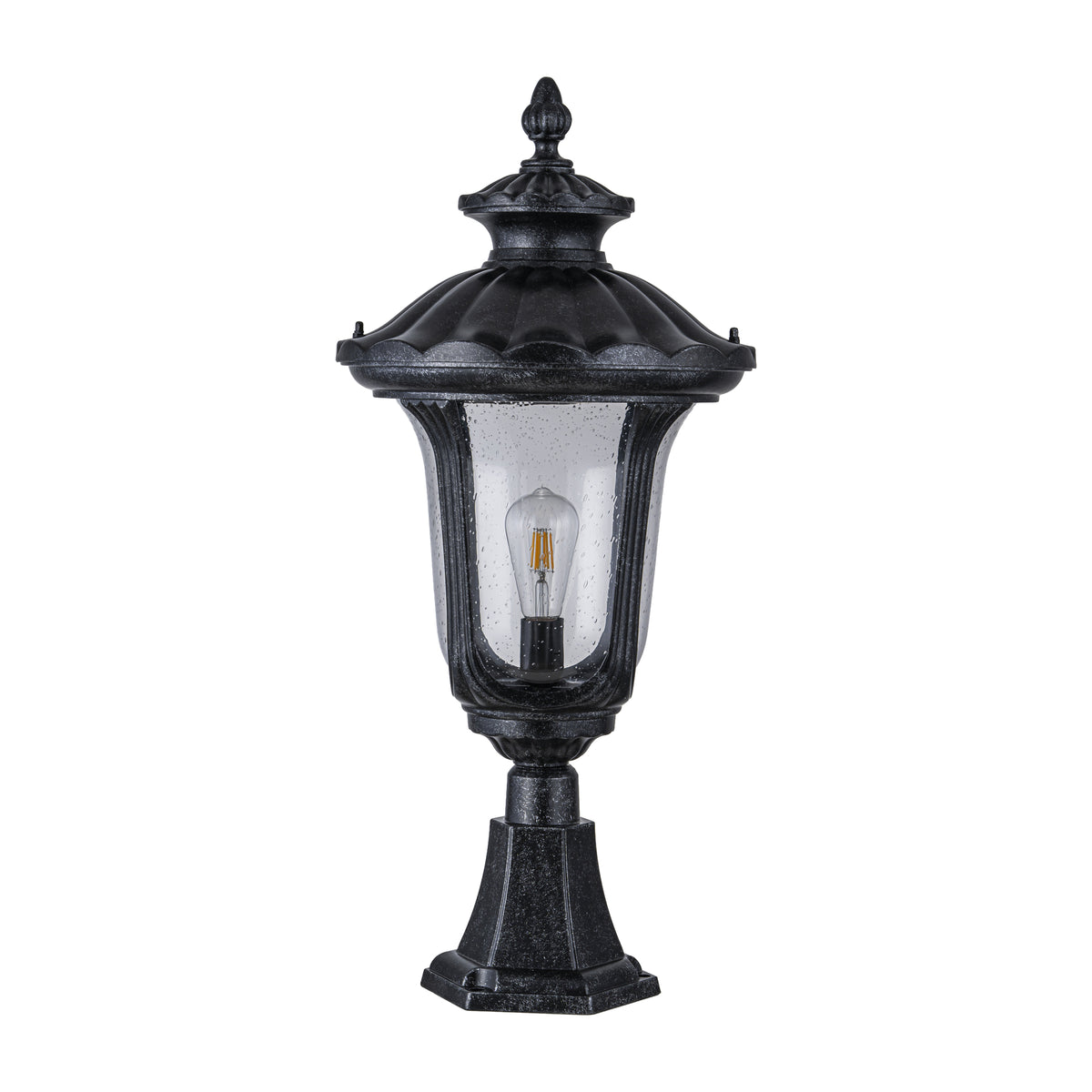 Waterford Medium Outdoor Pillar Mount, Antique Black