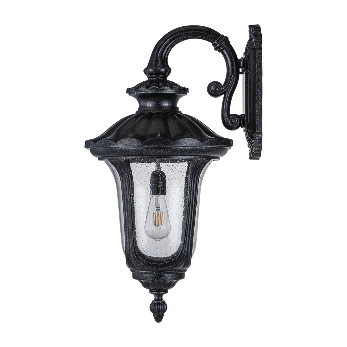 Wellington Large Outdoor Wall Light, Antique Black