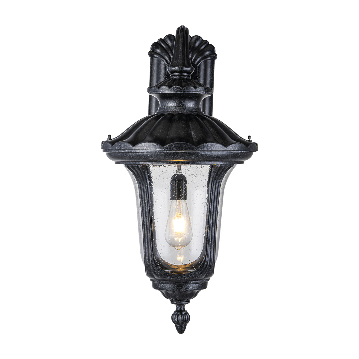Wellington Large Outdoor Wall Light, Antique Black