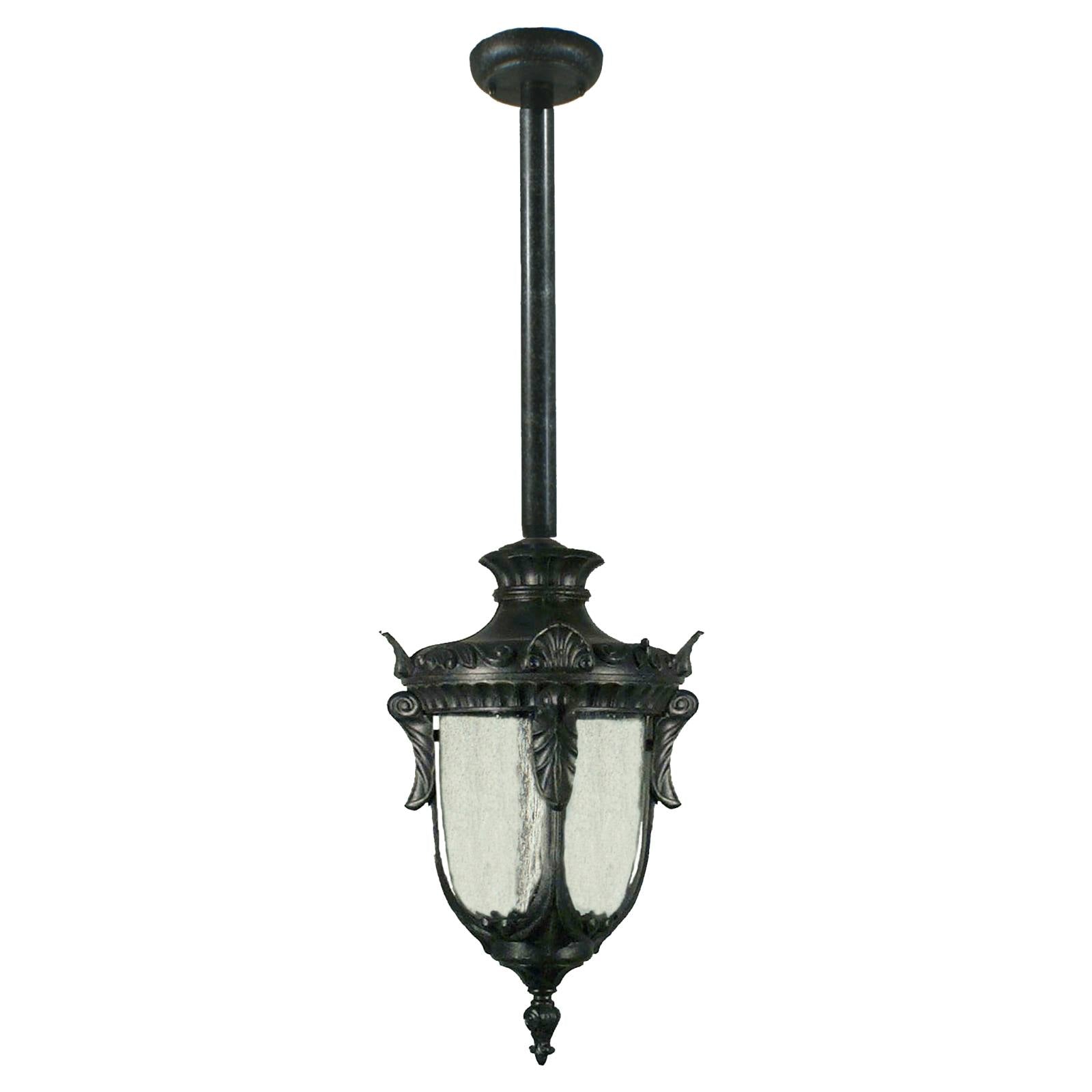Wellington Large Outdoor Rod Pendant, Antique Black