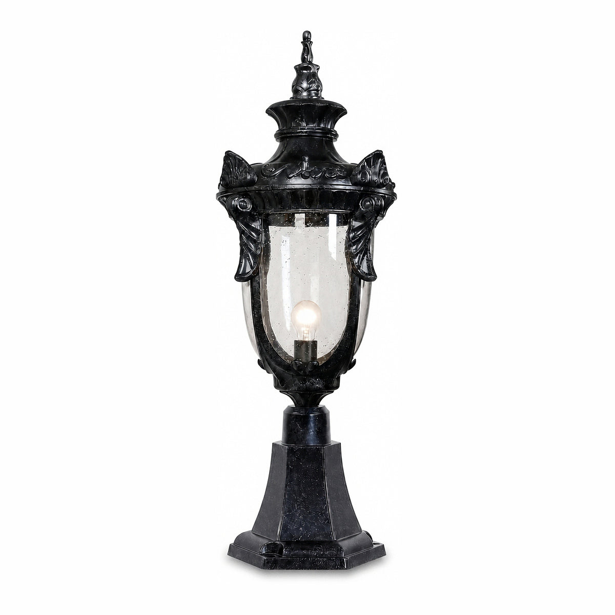Wellington Large Outdoor Pillar Mount, Antique Black