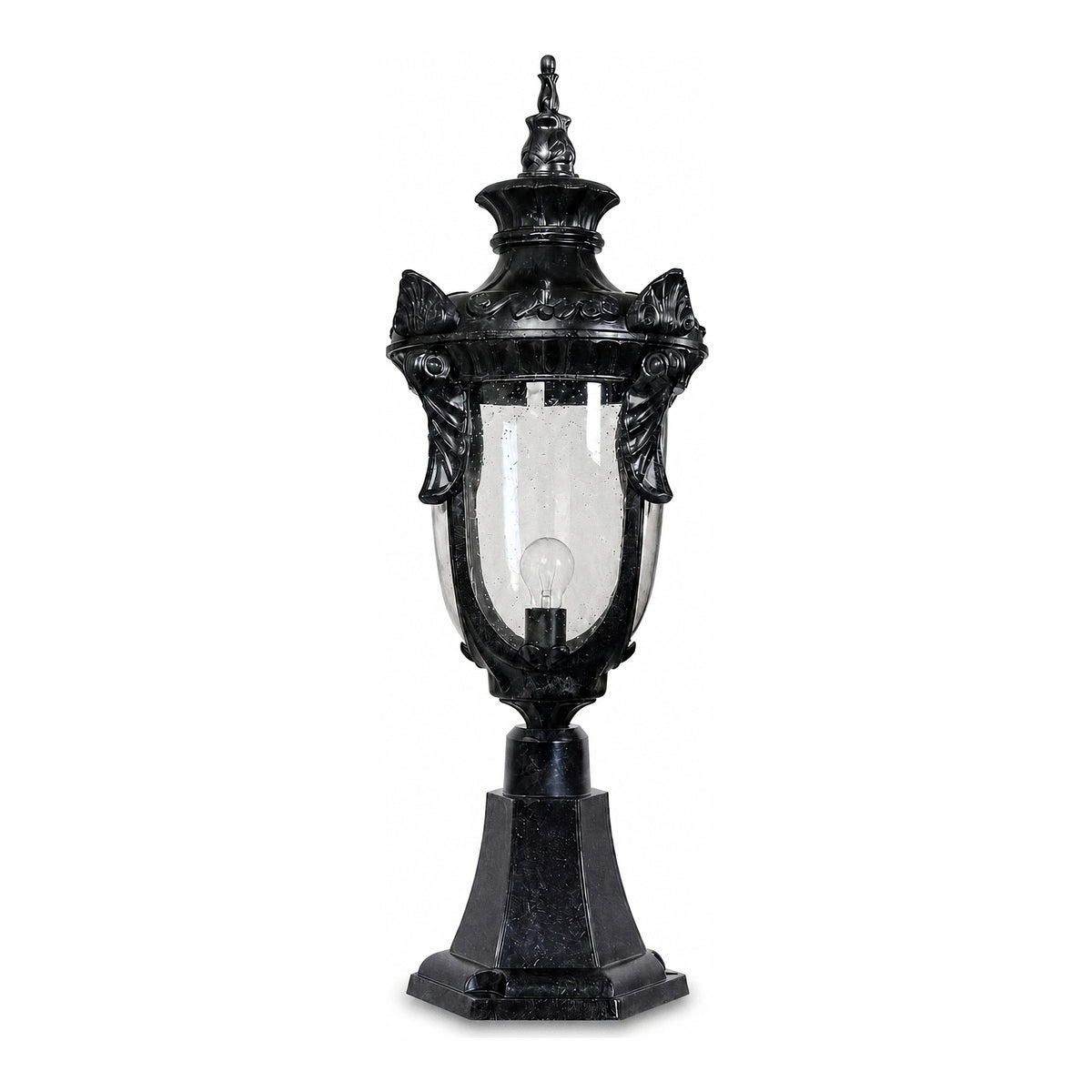 Wellington Large Outdoor Pillar Mount, Antique Black