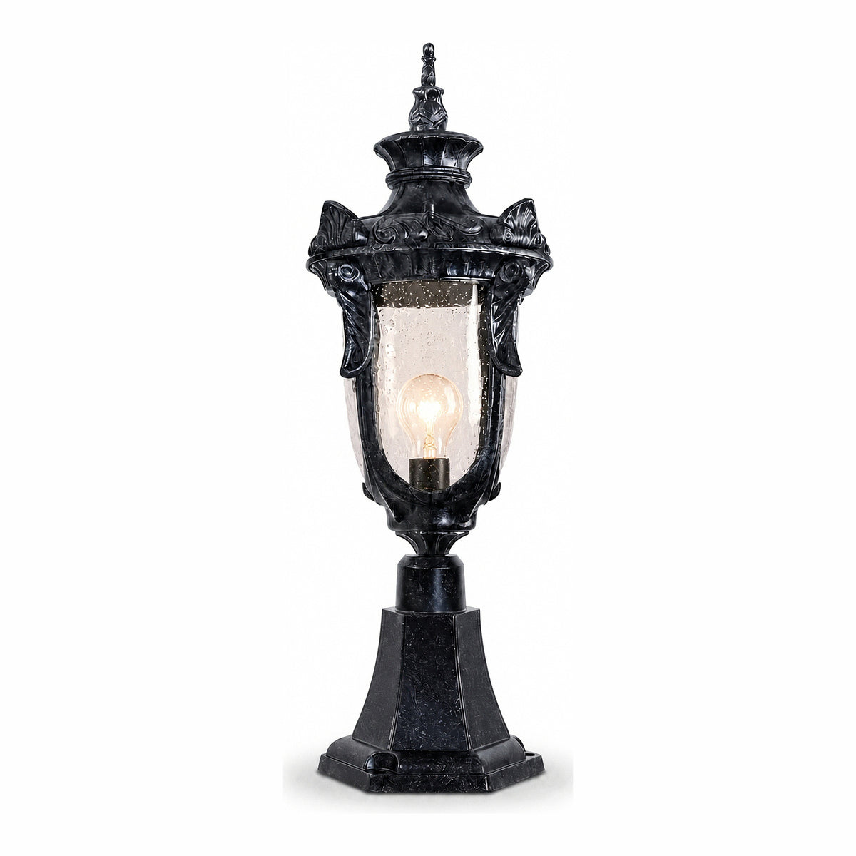 Wellington Medium Outdoor Pillar Mount, Antique Black