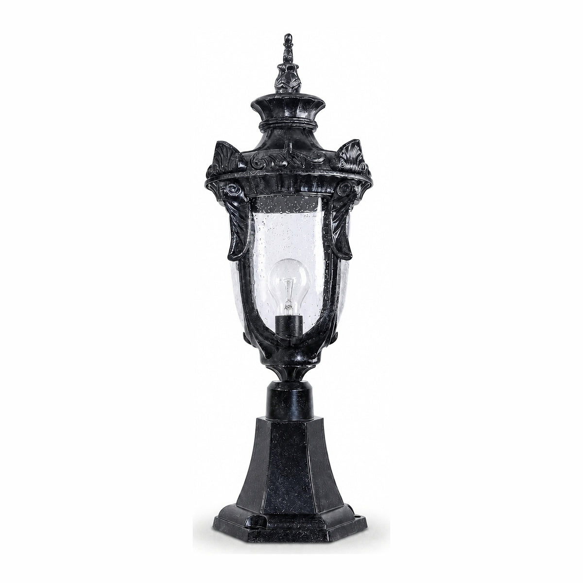 Wellington Medium Outdoor Pillar Mount, Antique Black