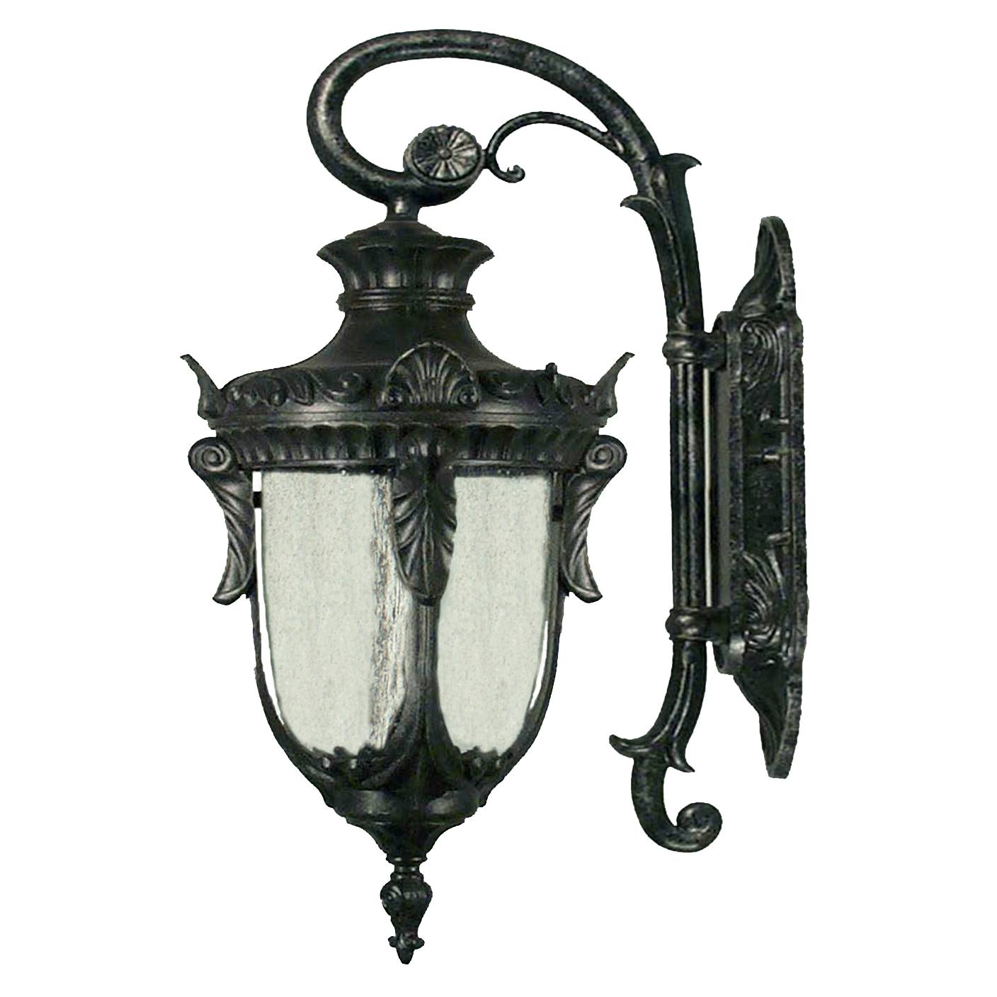 Wellington Large Outdoor Wall Light, Antique Black