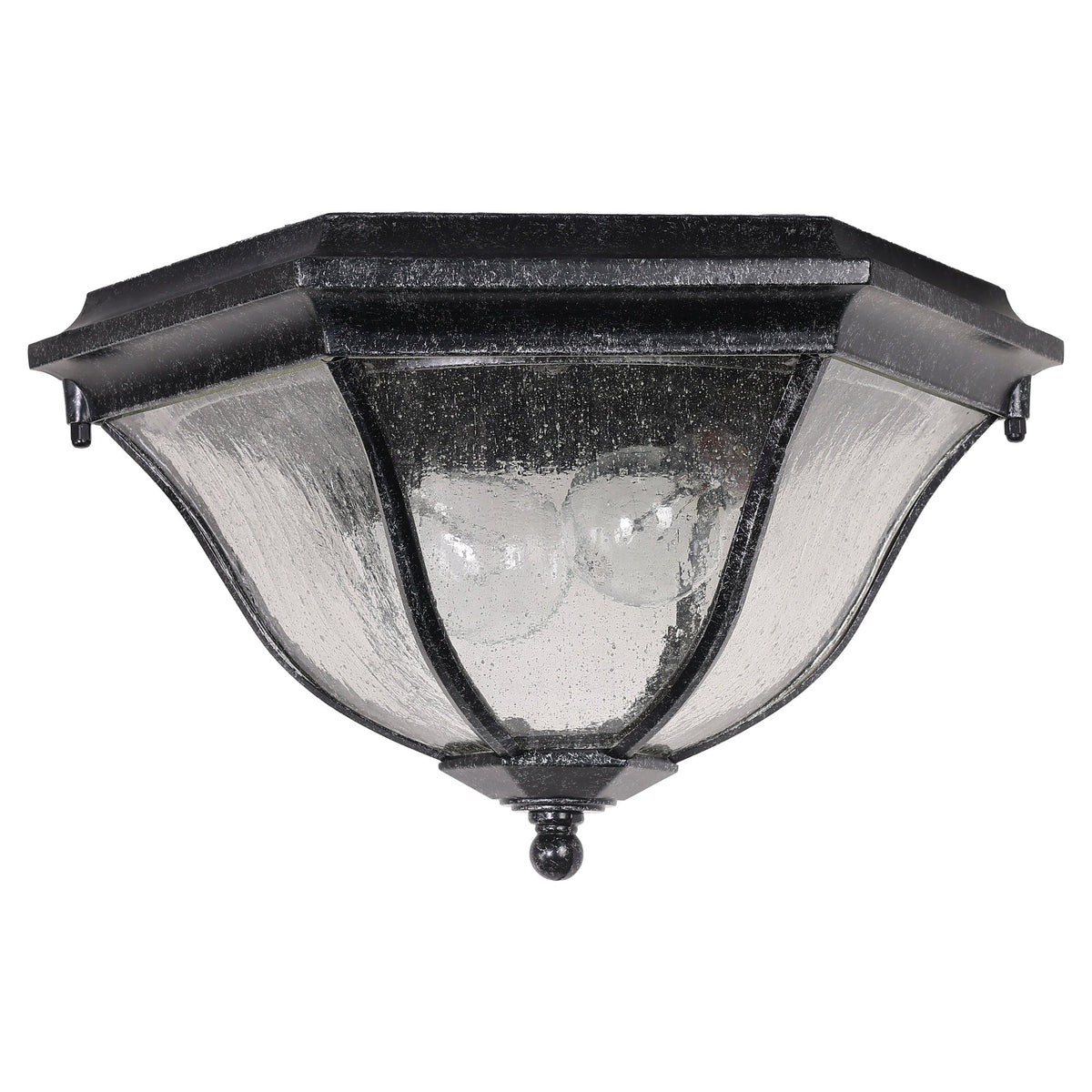 Wickham Outdoor Flush Under Eave Light, Antique Black