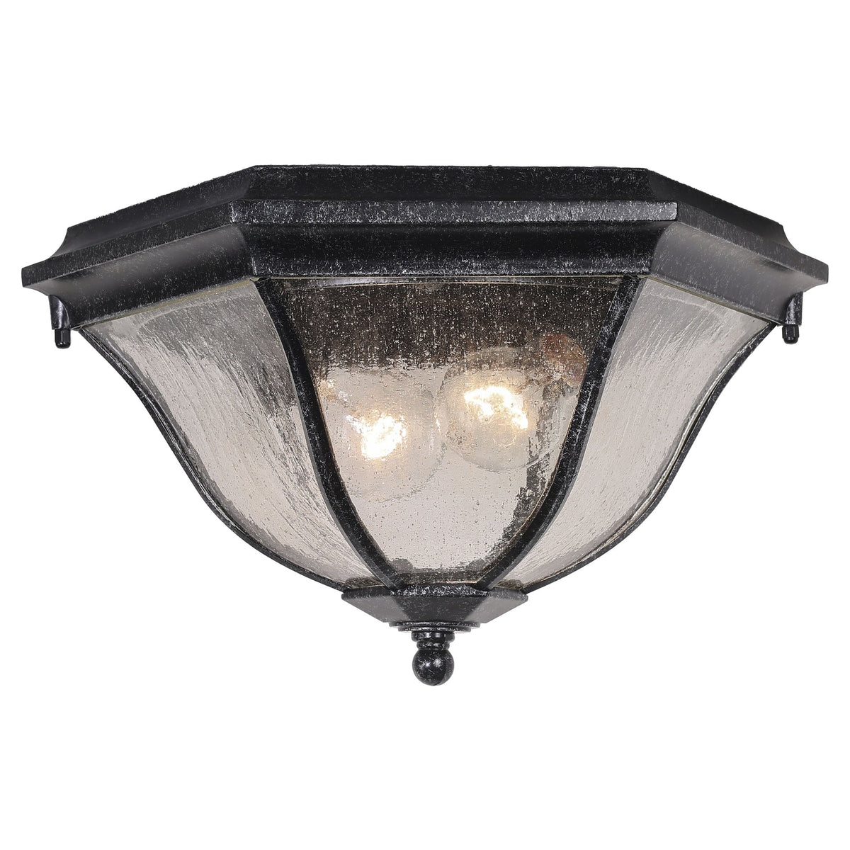 Wickham Outdoor Flush Under Eave Light, Antique Black