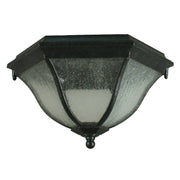 Wickham Outdoor Flush Under Eave Light, Antique Black
