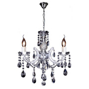 Zurich 3 Light Crystal Glass Chandelier, Chrome