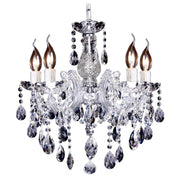 Zurich 5 Light Crystal Glass Chandelier, Clear Chrome