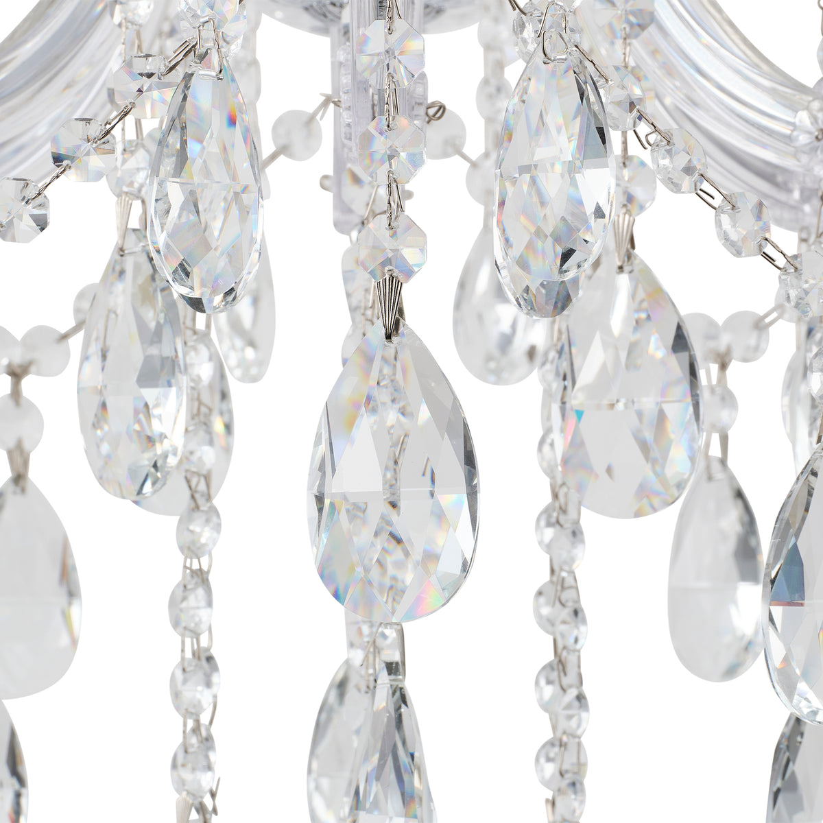Zurich 9 Light Crystal Glass Chandelier, Clear Chrome