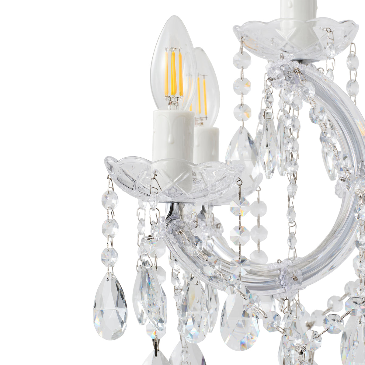 Zurich 9 Light Crystal Glass Chandelier, Clear Chrome