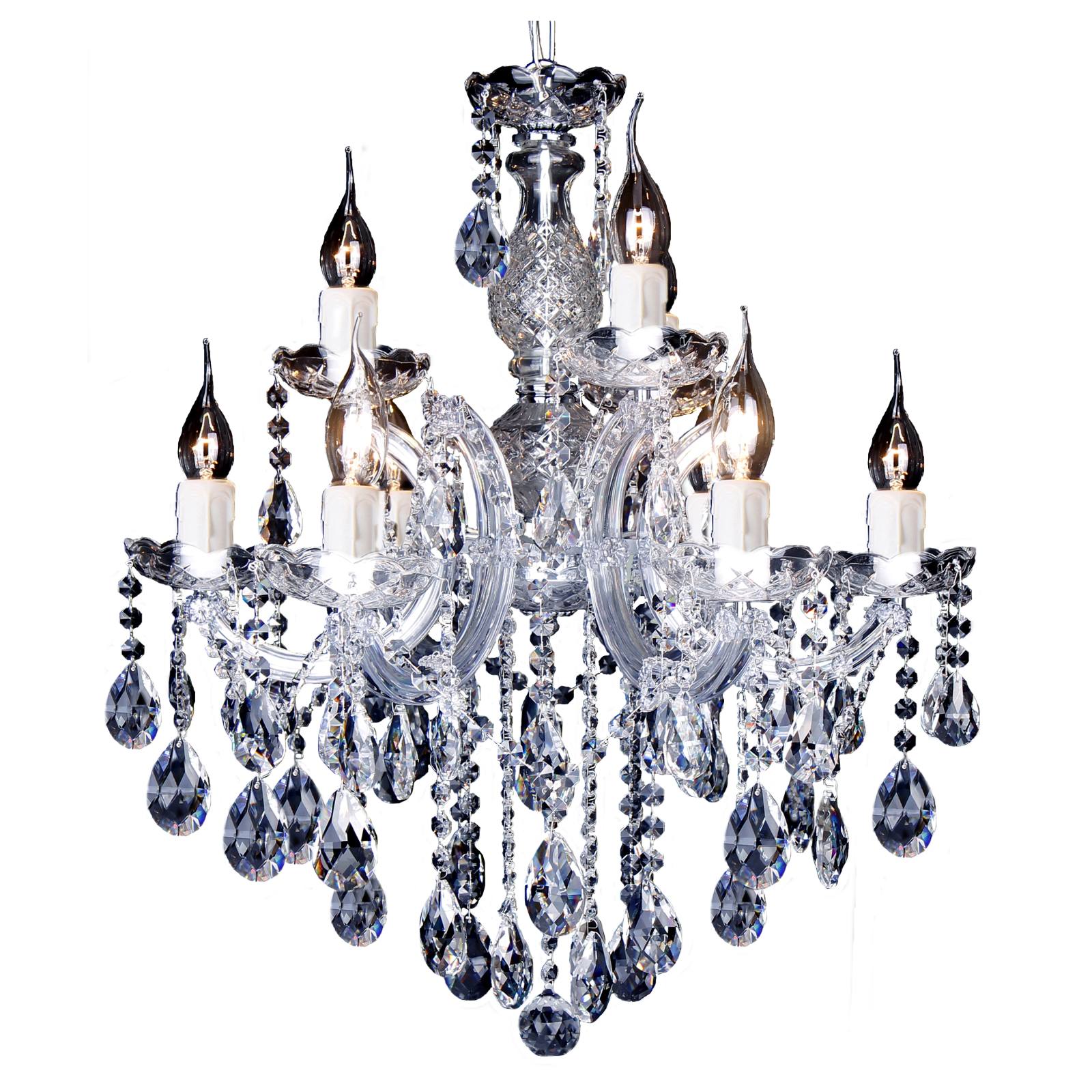 Zurich 9 Light Crystal Glass Chandelier, Clear Chrome