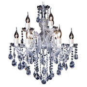 Zurich 9 Light Crystal Glass Chandelier, Clear Chrome