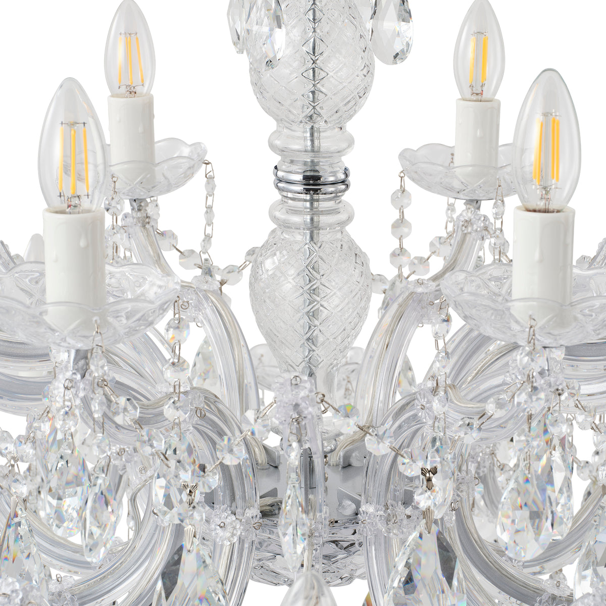 Zurich 18 Light Chandelier, Clear Chrome