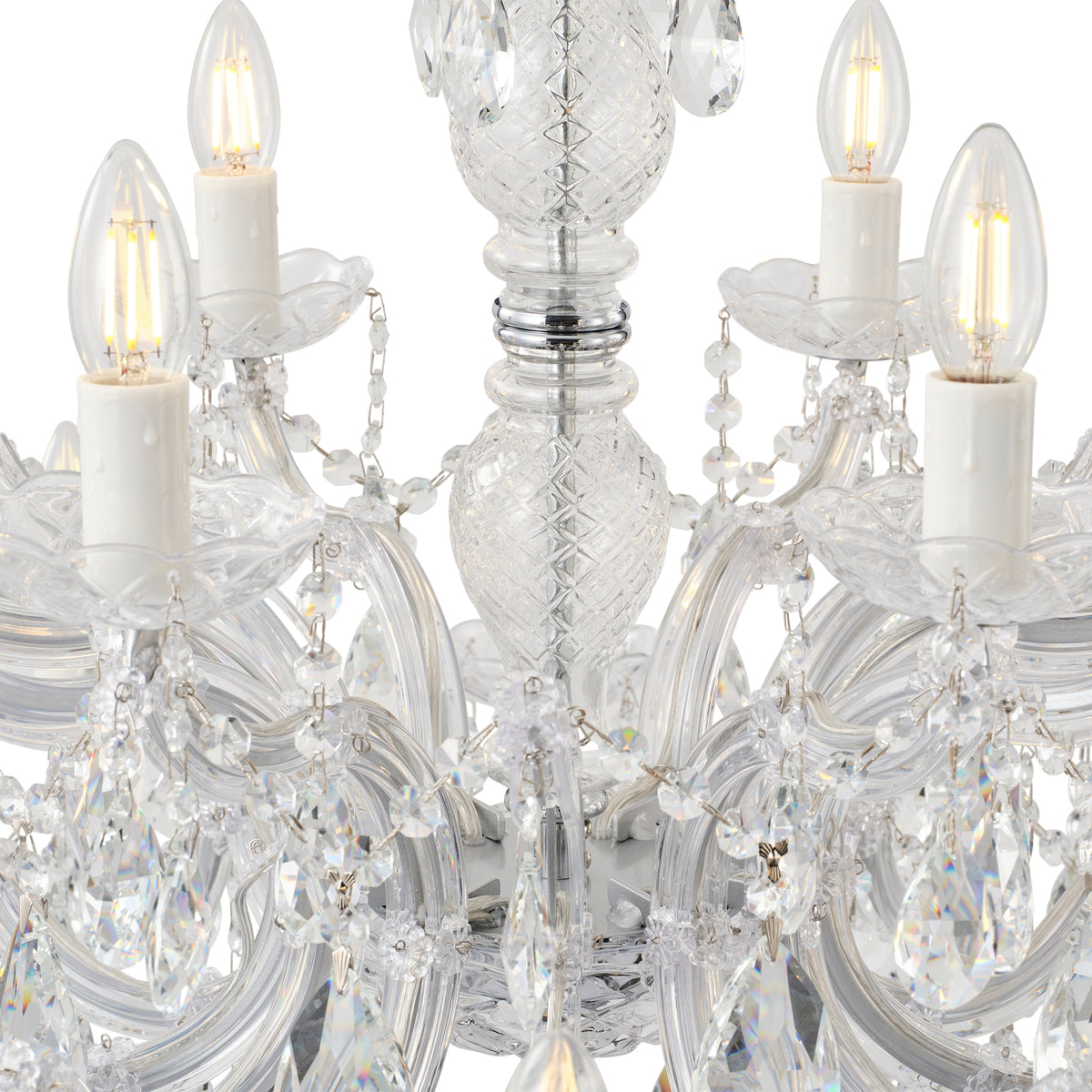 Zurich 18 Light Chandelier, Clear Chrome