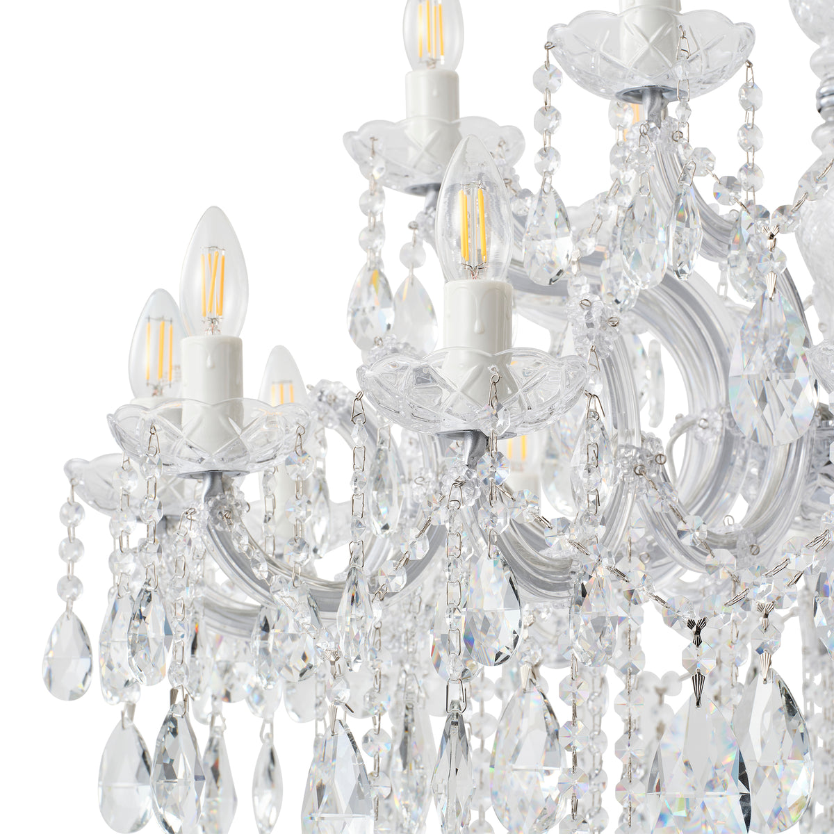 Zurich 18 Light Chandelier, Clear Chrome