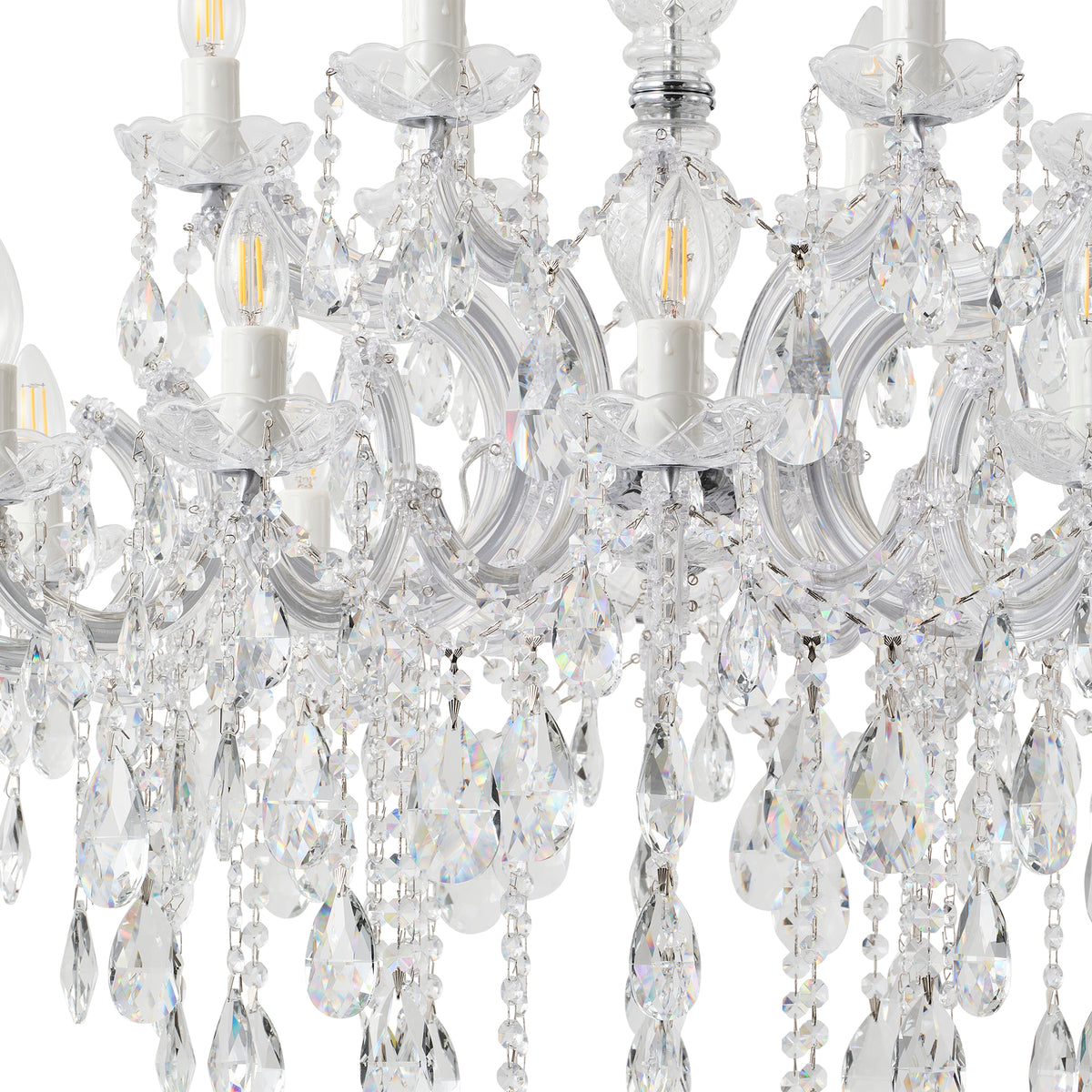 Zurich 18 Light Chandelier, Clear Chrome