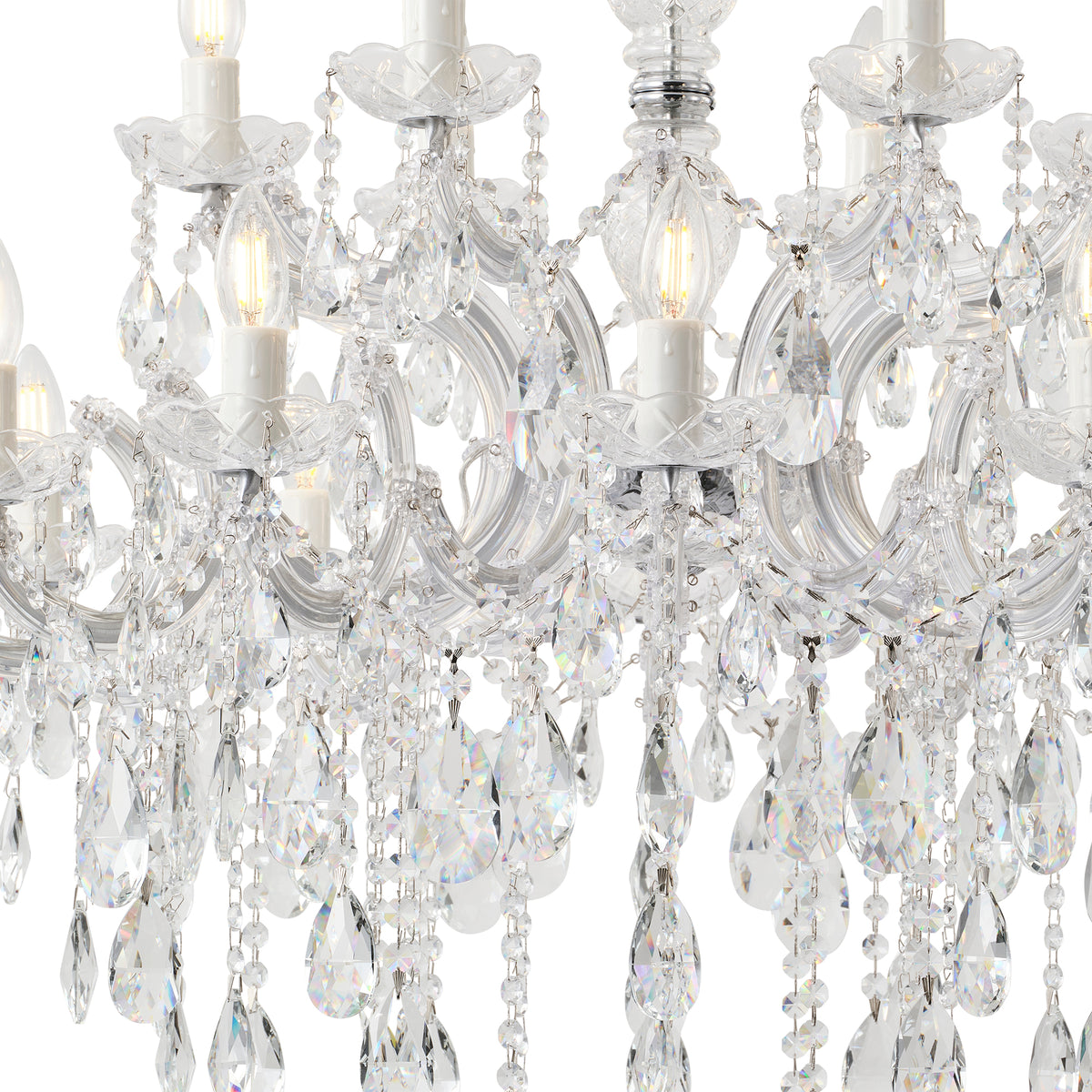 Zurich 18 Light Chandelier, Clear Chrome
