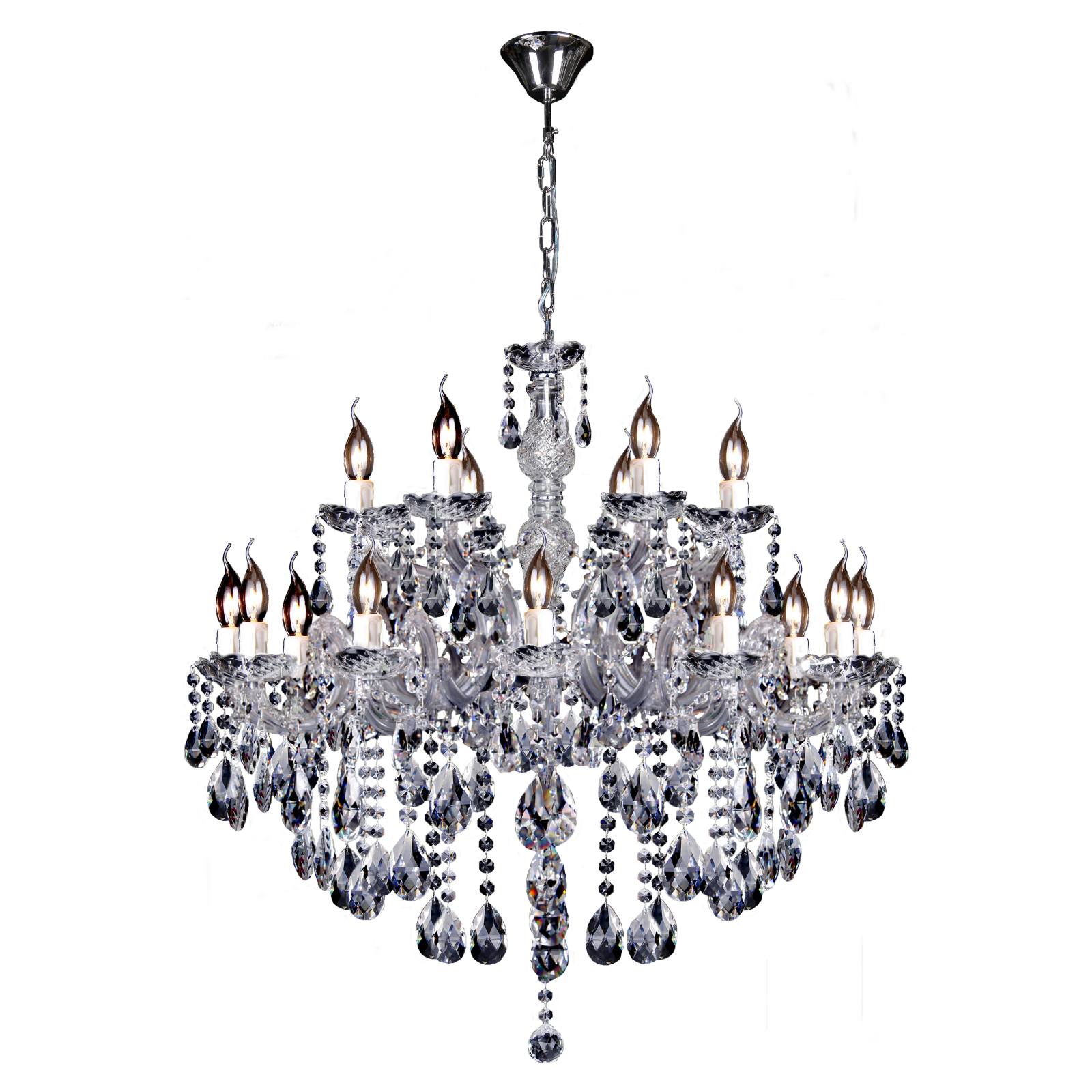 Zurich 18 Light Chandelier, Clear Chrome