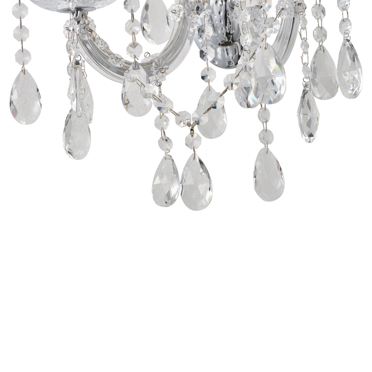 Zurich 2 Light Crystal Glass Wall Bracket, Chrome